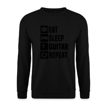 Herren akustische gitarre electronic guitar - Unisex Pullover - Schwarz - Vorne - Alina (178cm) & Michal (187cm)