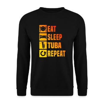 Tuba Blasmusik Tubaspielen Blasinstrument Tuba - Unisex Pullover - Schwarz - Vorne - Alina (178cm) & Michal (187cm)