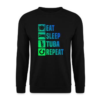 Damen Tubaspielen Tuba Blasinstrument Tuba - Unisex Pullover - Schwarz - Vorne - Alina (178cm) & Michal (187cm)