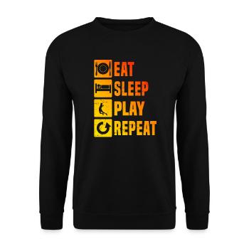 Herren Badminton Federball Badmintonspieler - Unisex Pullover - Schwarz - Vorne - Alina (178cm) & Michal (187cm)