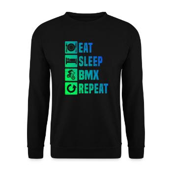 Herren bmx jungen bmx Damen Bike Radfahren - Unisex Pullover - Schwarz - Vorne - Alina (178cm) & Michal (187cm)