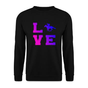 Show Jumping Equestrian Sport Horse Riding Rider - Unisex Sweatshirt - black - Front - Alina (178cm) & Michal (187cm)