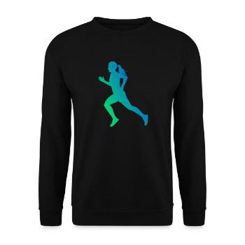 Cross Country Running Running Jogging Men - Unisex Sweatshirt - black - Front - Alina (178cm) & Michal (187cm)