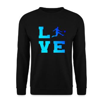 Fussball Damen Herren Fussballspielen Fussballer - Unisex Pullover - Schwarz - Vorne - Alina (178cm) & Michal (187cm)
