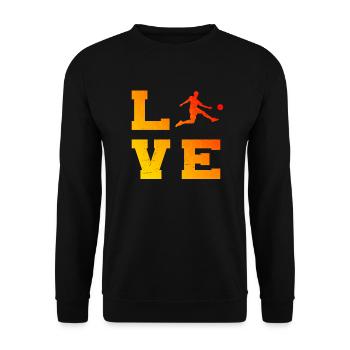 Herren Fussballspieler Fussball Fussballspielen - Unisex Pullover - Schwarz - Vorne - Alina (178cm) & Michal (187cm)