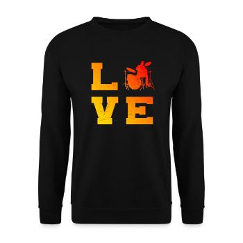 Percussionniste de batterie masculine pour femmes - Sweat-shirt Unisexe - noir - Devant - Alina (178cm) & Michal (187cm)