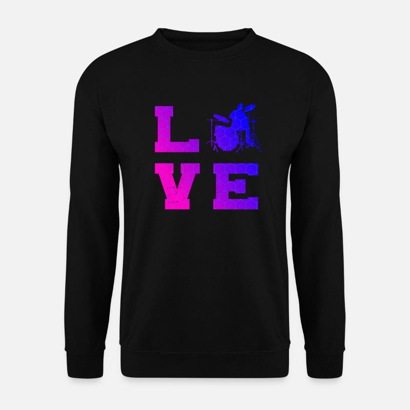 Batteur féminin Drums Drummer - Sweat-shirt Unisexe - noir