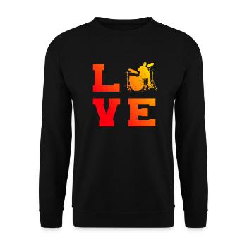 Batteur Percussions Hommes - Sweat-shirt Unisexe - noir - Devant - Alina (178cm) & Michal (187cm)