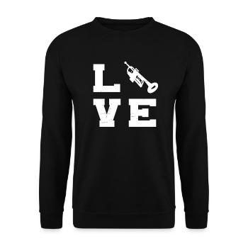 Trumpets Player Trumpeter Ladies Trumpet Player - Unisex Sweatshirt - black - Front - Alina (178cm) & Michal (187cm)