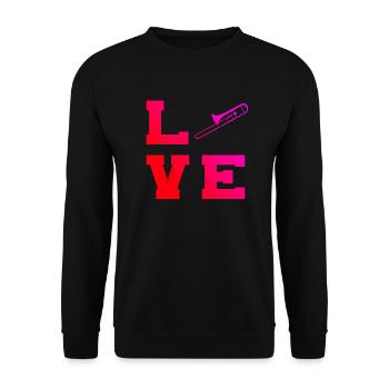 Blaskapelle Tenorposaune Damen Posaunistin - Unisex Pullover - Schwarz - Vorne - Alina (178cm) & Michal (187cm)