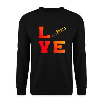 Instrument de cuivre Ténor Trombone Dames Hommes - Sweat-shirt Unisexe - noir - Devant - Alina (178cm) & Michal (187cm)