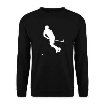 Hockey Floorball Unihockeyspielen Innebandy - Unisex Pullover - Schwarz - Vorne - Alina (178cm) & Michal (187cm)