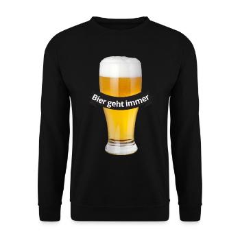 Bier geht immer - Unisex Pullover - Schwarz - Vorne - Alina (178cm) & Michal (187cm)