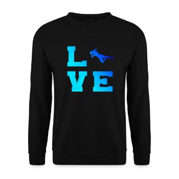 Men's Football Footballer Football Player - Unisex Sweatshirt - black - Front - Alina (178cm) & Michal (187cm)
