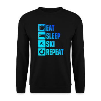 Freestyle Skifahrer Skiing Skifahren Wintersport - Unisex Pullover - Schwarz - Vorne - Alina (178cm) & Michal (187cm)