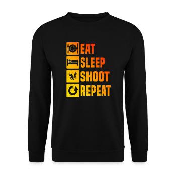 Herren Damen Paintballspieler Paintballspielen - Unisex Pullover - Schwarz - Vorne - Alina (178cm) & Michal (187cm)