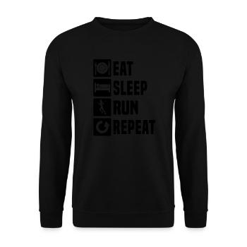 Running Cross Country Running Men's Jogging - Unisex Sweatshirt - black - Front - Alina (178cm) & Michal (187cm)