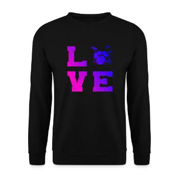 Damen Schlagzeug Schlagzeugspieler Schlagzeugspiel - Unisex Pullover - Schwarz - Vorne - Alina (178cm) & Michal (187cm)