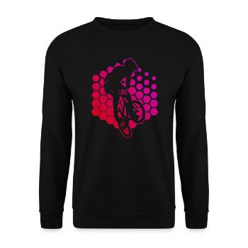 Women Men Bike BMX Bike BMX Boys BMX - Unisex Sweatshirt - black - Front - Alina (178cm) & Michal (187cm)