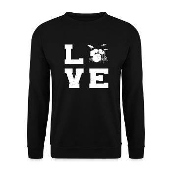 Batterie Hommes Percussionniste Batteur - Sweat-shirt Unisexe - noir - Devant - Alina (178cm) & Michal (187cm)
