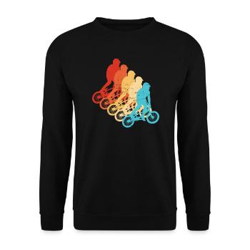 bmx jungen Bike bmx Damen Herren Radfahren - Unisex Pullover - Schwarz - Vorne - Alina (178cm) & Michal (187cm)