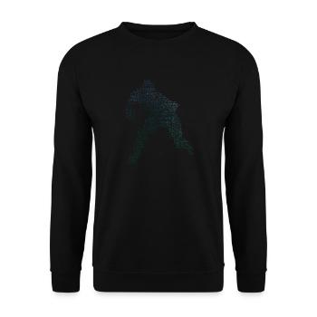 Eishockey Eishockey Spieler Eishockeyspieler - Unisex Pullover - Schwarz - Vorne - Alina (178cm) & Michal (187cm)