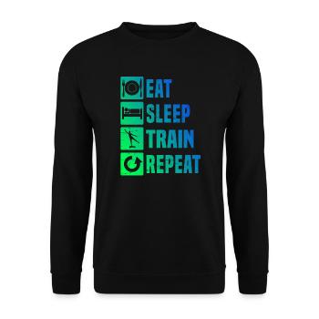 Krafttraining Aerobic Konditionstraining - Unisex Pullover - Schwarz - Vorne - Alina (178cm) & Michal (187cm)