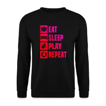 Drumming Percussionist Drum Kit - Unisex Sweatshirt - black - Front - Alina (178cm) & Michal (187cm)