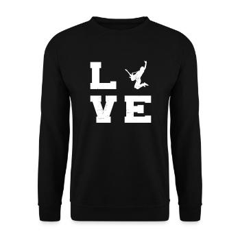 akustische gitarre Egitarre Damen classical guitar - Unisex Pullover - Schwarz - Vorne - Alina (178cm) & Michal (187cm)