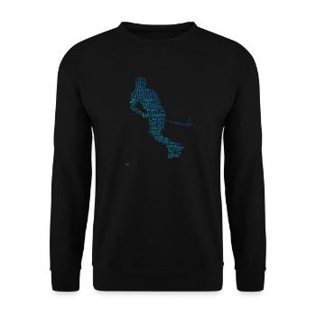 Innebandy Floorball Men's Floorball - Unisex Sweatshirt - black - Front - Alina (178cm) & Michal (187cm)