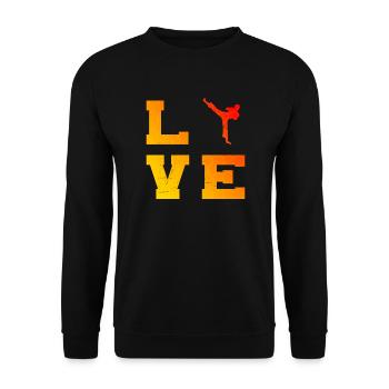 Damen Herren Kickboxer Kickbox Kickboxen - Unisex Pullover - Schwarz - Vorne - Alina (178cm) & Michal (187cm)