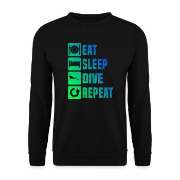 Dames Scuba Diver Free Dive Plongée sous-marine - Sweat-shirt Unisexe - noir - Devant - Alina (178cm) & Michal (187cm)
