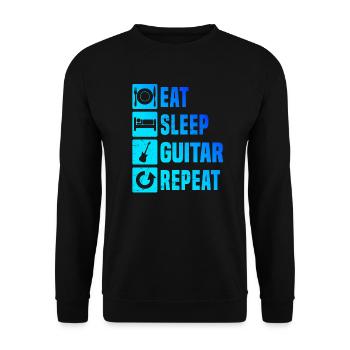electronic guitar Men's electric guitar classical guita - Unisex Sweatshirt - black - Front - Alina (178cm) & Michal (187cm)