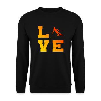Skifahrer Herren Skiing Freestyle Skifahrer - Unisex Pullover - Schwarz - Vorne - Alina (178cm) & Michal (187cm)