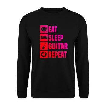 electronic guitar Damen Egitarre Gitarre - Unisex Pullover - Schwarz - Vorne - Alina (178cm) & Michal (187cm)