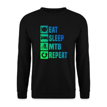 Mountainbiker Radfahrer Radsport Radfahren - Unisex Pullover - Schwarz - Vorne - Alina (178cm) & Michal (187cm)