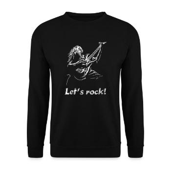 LET’S ROCK - HARD ROCK GUITARE RÉTRO CLASSIQUE - Sweat-shirt Unisexe - noir - Devant - Alina (178cm) & Michal (187cm)
