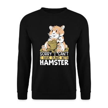 Hamster Liebhaber Hamster Besitzer Nagetier Haustier Hammy - Unisex Pullover - Schwarz - Vorne - Alina (178cm) & Michal (187cm)