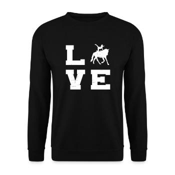 Balance exercises, acrobatics on horseback - Unisex Sweatshirt - black - Front - Alina (178cm) & Michal (187cm)