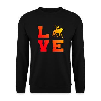 Équitation, exercices d’équilibre, saut en équipe - Sweat-shirt Unisexe - noir - Devant - Alina (178cm) & Michal (187cm)