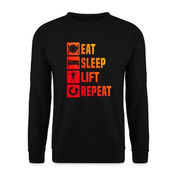 Weightlifting Men's Fitness Endurance Training - Unisex Sweatshirt - black - Front - Alina (178cm) & Michal (187cm)