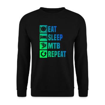 MTB Mountain Bike Cycling Mountain Bike Cycling - Unisex Sweatshirt - black - Front - Alina (178cm) & Michal (187cm)