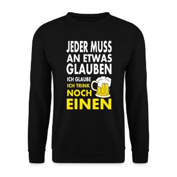 Bier saufen - Unisex Pullover - Schwarz - Vorne - Alina (178cm) & Michal (187cm)