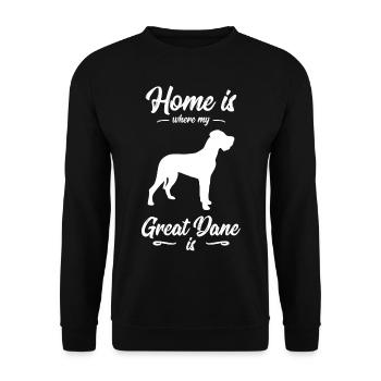 Great Dane - Chien - Sweat-shirt Unisexe - noir - Devant - Alina (178cm) & Michal (187cm)