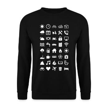 Travel Icons (white) - Unisex Sweatshirt - black - Front - Alina (178cm) & Michal (187cm)