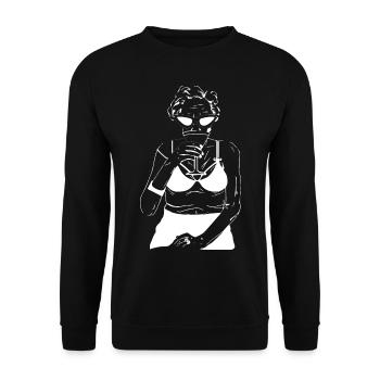 coole oma 2 - Unisex Pullover - Schwarz - Vorne - Alina (178cm) & Michal (187cm)