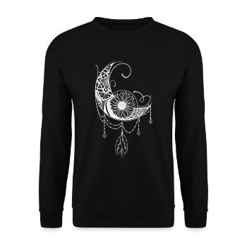 Moon child night owl mandala dream gift - Unisex Sweatshirt - black - Front - Alina (178cm) & Michal (187cm)