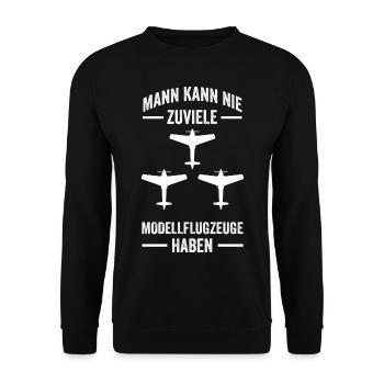 Modellflugzeug Pilot Modellflieger Modellflug Flug - Unisex Pullover - Schwarz - Vorne - Alina (178cm) & Michal (187cm)