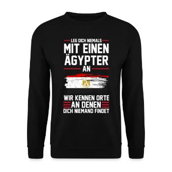 Ägypter Ägypten Ägyptische Flagge Geschenk - Unisex Pullover - Schwarz - Vorne - Alina (178cm) & Michal (187cm)