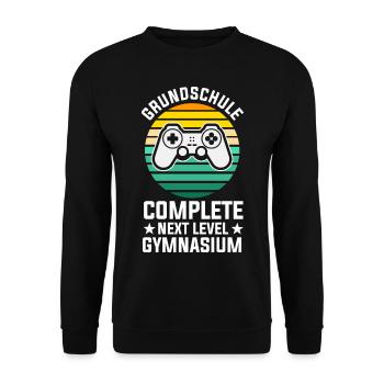 Gamer Zocker Zocken Gaming Konsole Grundschule - Unisex Pullover - Schwarz - Vorne - Alina (178cm) & Michal (187cm)